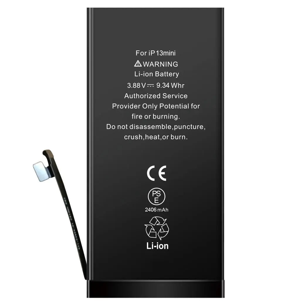 Batterie de remplacement pour iPhone 13 Mini - 2406 mAh Qualité Premium Batterie de remplacement pour iPhone 13 Mini - 2406 mAh Qualité Premium
